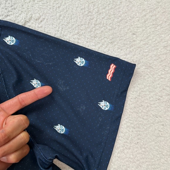 RSVLTS Brkfst Star Wars Men's Blue All-Day Polo Golf Shirt - XL FLAW - Picture 3 of 13